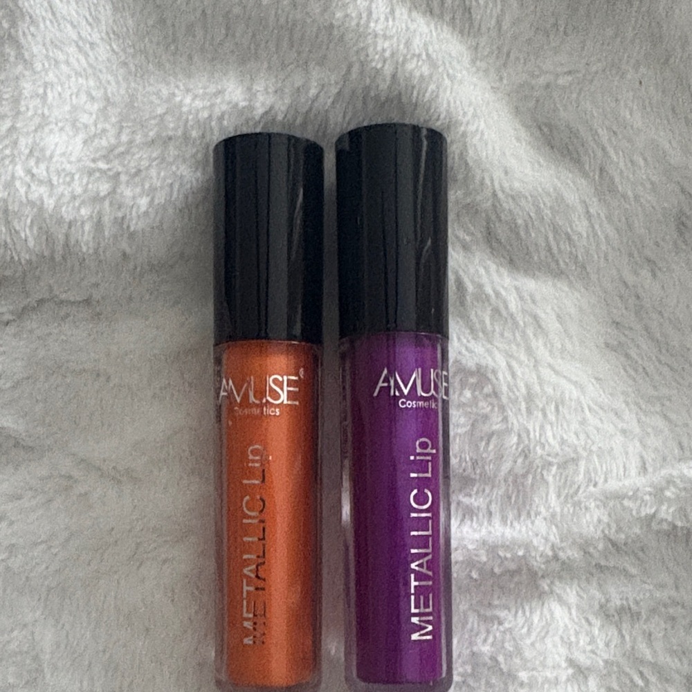 Muse Metallic Lip Gloss Set - Dazzling Orange and Deep Purple